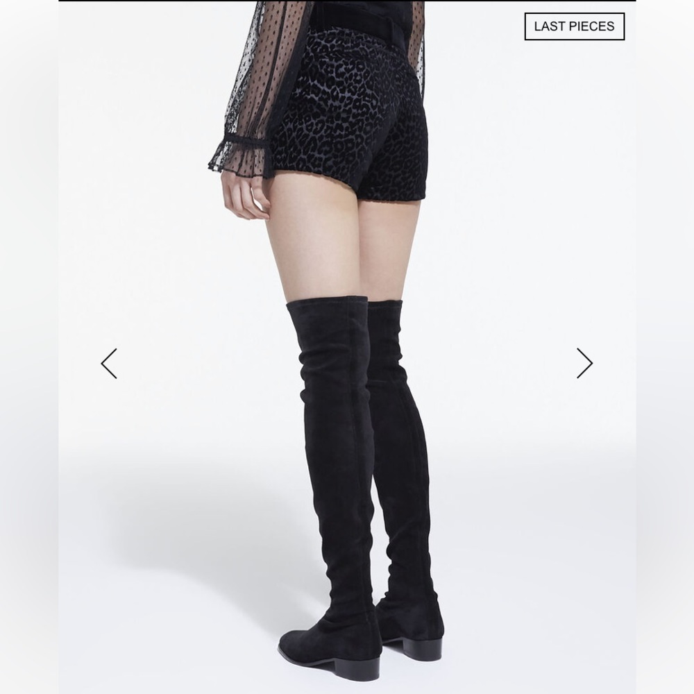 NWT The Kooples Over the knee thigh high suede leather black heeled tall boots - Picture 6 of 17